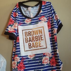 Brown barbie babe floral top new with tags size1xl
